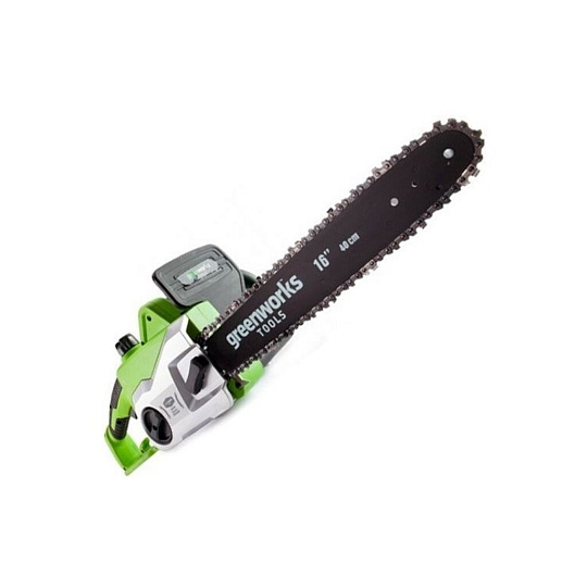 Пила цепная электрическая, Greenworks, 2.4 л.с., 1800 Вт, длина шины 40 см, шаг цепи 3/8 дюйм, 56 звеньев, GCS1840, 20027