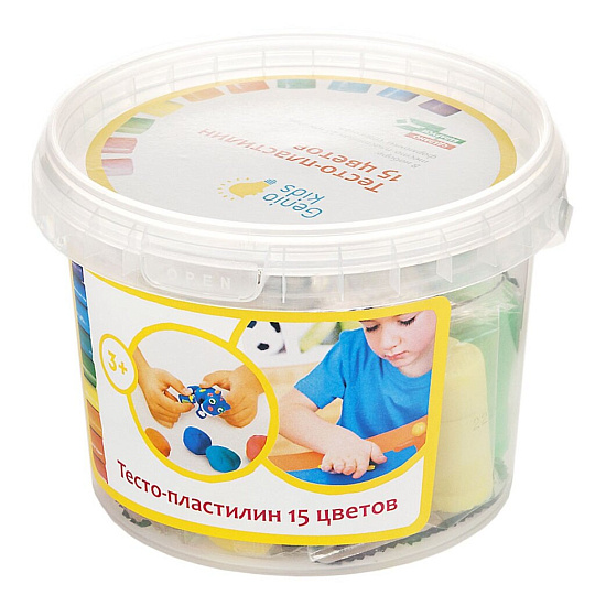Игровой набор Genio Kids, Тесто-пластилин, 15 цветов, TA1066/TA1066V, в ассортименте