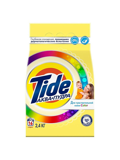 Стиральный порошок Tide, 2.4 кг, автомат, для цветного белья, Детский Колор