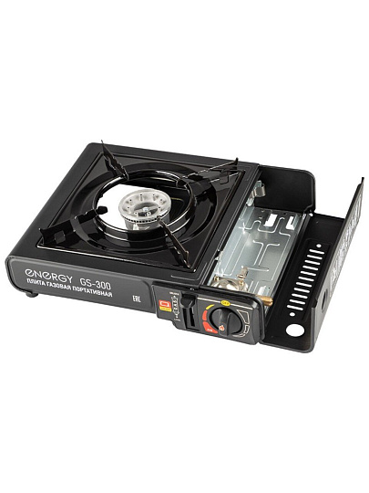 Плита газовая портативная, 1 конфорка, 34х28х11.5 см, для цанговых баллонов, кейс, Energy, GS-300, 105311