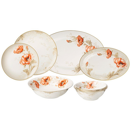 Сервиз столовый фарфор, 23 предмета, на 6 персон, Lefard, Antique, 415-2266