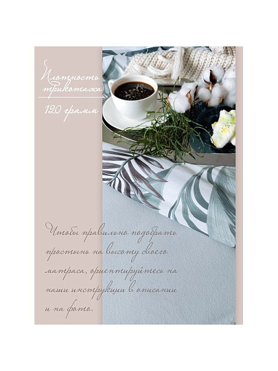 Простыня 1.5-спальная, 140х200х20 см, 100% хлопок, трикотаж, 120 г/м2, светло-серая, на резинке, Silvano