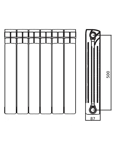 Радиатор биметалл, 500х90 мм, Royal Thermo, BiLiner/Bianco Traffico, 4 секции, НС-1176296