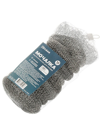 Мочалка для посуды металл, 10 шт, в сетке, Bossclean