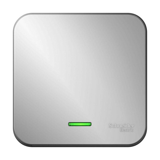 Выключатель 1-кл. ОП Blanca 10А IP20 250В с подсветкой с изолир. пластиной алюм. SchE BLNVA101113