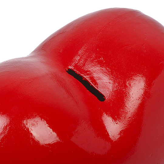 Копилка Сердце маленькое, 15х18 см, гипс, 287, красная