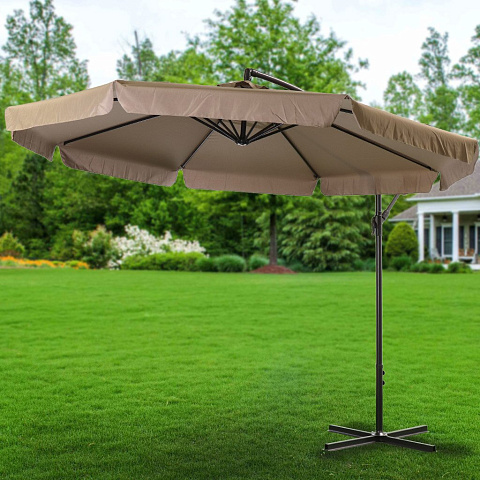 Зонт садовый 3х3 м, коричневый, с регулировкой высоты и наклона, Green Days, YTUM003-2017DHX-021