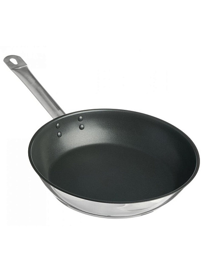 Сковорода нержавеющая сталь, 26 см, антипригарное покрытие, Катунь, Общепит, индукция, КТ-ОБ-СА-26