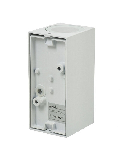 Светильник фасадный General Lighting Systems, GWL-2MR16-GU10-S-IP65, накладной, 50 Вт, металл, 8х15 см, 2 лампы, IP65, квадратный, белый