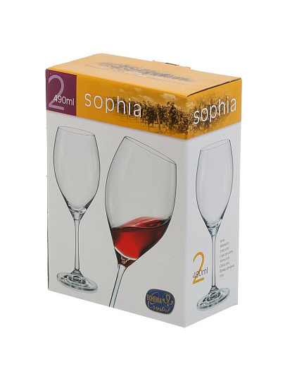 Бокал для вина, 490 мл, стекло, 2 шт, Bohemia, Sophia, фиолетовый омбре, 40814/90601/490/2