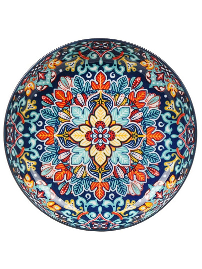 Тарелка обеденная, керамика, 20 см, Самарканд, Y4-9756, синяя