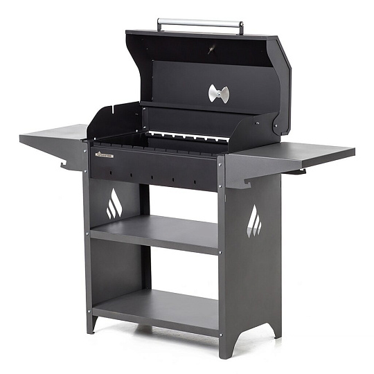 Мангал 1332х441х966 мм, 2 мм, с крышкой, гриль, полки, Gratar, Family Standart BBQ, FSB 2000