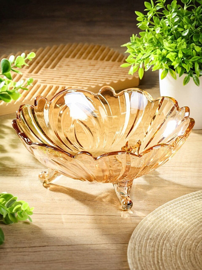 Ваза для фруктов, стекло, 9.5х22.5 см, Мед, Y6-6485