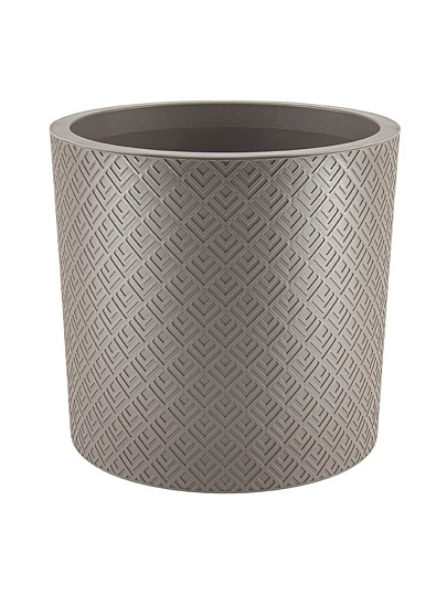 Горшок для цветов пластик, 24 л, 38х36 см, с вставкой, французcкий серый, Idea, Этна, М 3185