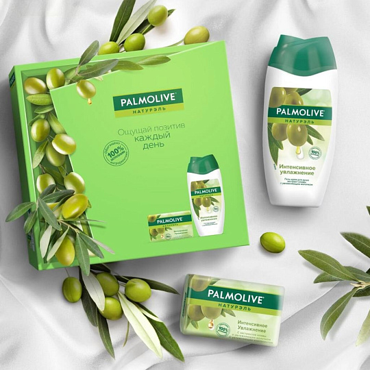 Набор подарочный для женщин, Palmolive, Интенсивное увлажнение, гель для душа 250 мл + мыло 90 г