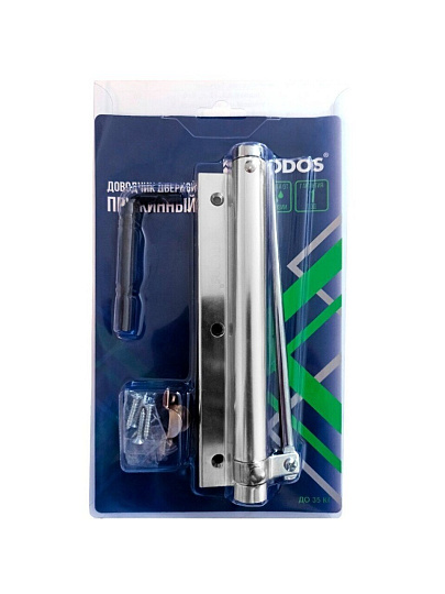 Доводчик дверной пружинный Trodos, TD-35, -35°C + 60°C °C, до 35 кг, серебряный, 272027