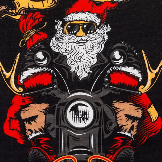 Полотенце кухонное вафельное, 35х60 см, 160 г/м2, 100% хлопок, Доляна, Крутой Санта, Россия, 5059214