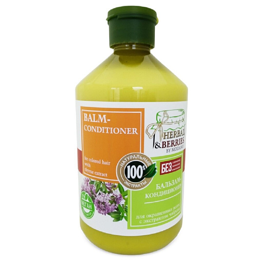 Бальзам-кондиционер для окрашенных волос, Herbal&Berries, с экстрактом чабреца, 500 мл