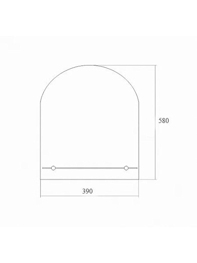 Зеркало 39х58 см,арка с полкой