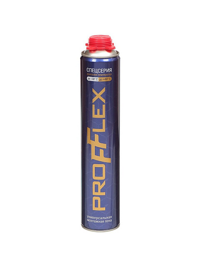 Пена монтажная Profflex, Спецсерия, профессиональная, 60 л, 750 мл, 770 г, всесезонная, 00072