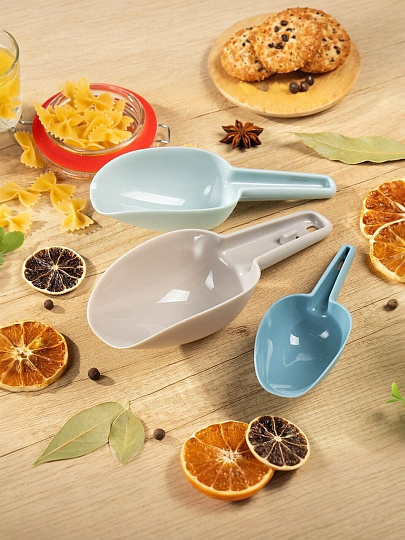 Набор для сыпучих продуктов, совки, пластик, навеска, 3 шт, Daniks, Y4-7876