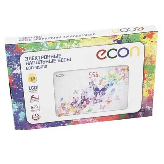 Весы напольные электрические, Econ, ECO-BS013, стекло, до 150 кг, белые