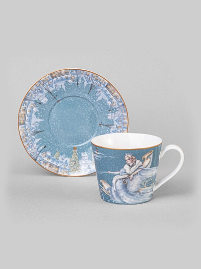 Чайная пара фарфор, 2 предмета, на 1 персону, 300 мл, Lefard, Снежная королева, 590-625