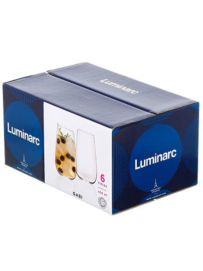 Стакан 400 мл, стекло, 6 шт, Luminarc, Габи, высокий, Q0085
