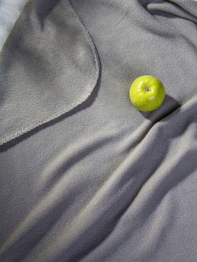 Плед 1.5-спальный, 110х150 см, флис, 100% полиэстер, Silvano, серый однотонный