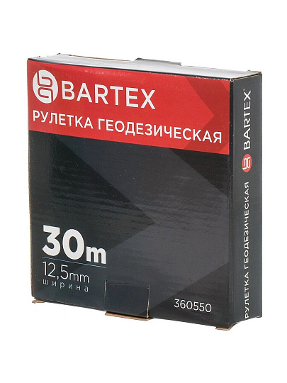 Рулетка геодезическая, 30 м, лента ПВХ, 12.5 мм, Bartex