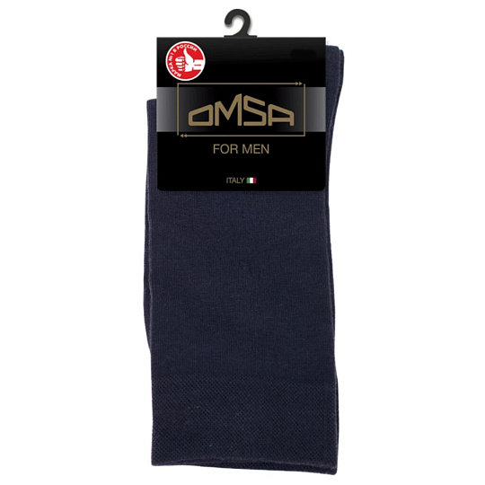 Носки для мужчин, хлопок, Omsa, Classic, синие, р. 39-41, 204