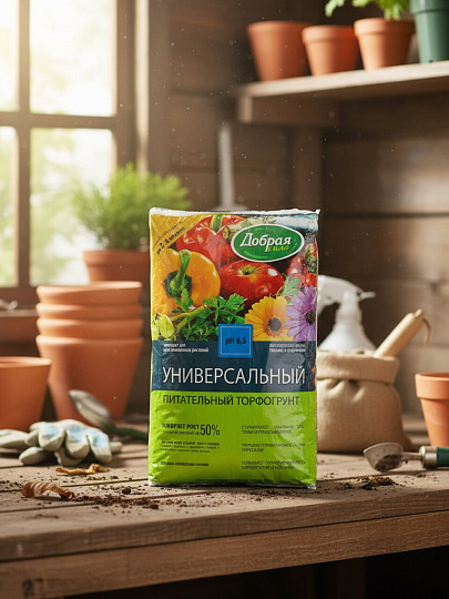 Грунт универсальный, пакет, 5 л, Добрая сила