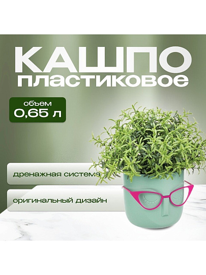 Кашпо пластик, 0.65 л, 11.5х10.5 см, со вставкой, фисташковое, Idea, Мари, М 3075