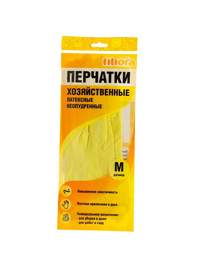 Перчатки латекс, неопудренные, размер M, Filiora, 87568