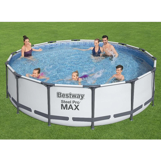 Бассейн каркасный Bestway, 427х107 см, Steel Pro Max, 56950BW, фильтр-насос, лестница, тент, 13030 л