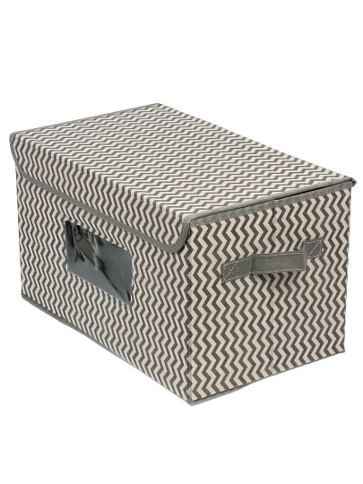 Кофр для хранения, с крышкой, складной, 40х24х23 см, серая волна, с окном, A190056