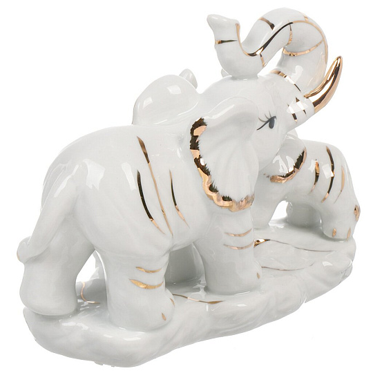 Фигурка декоративная керамика, Слоны, 6х14х11 см, Y6-10656