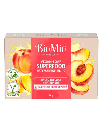 Мыло BioMio, Персик и ши, 90 г