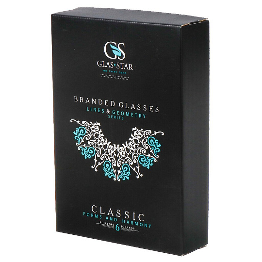 Бокал для вина, 350 мл, стекло, 6 шт, Glasstar, Васильковый 9, RNVS_1819_9