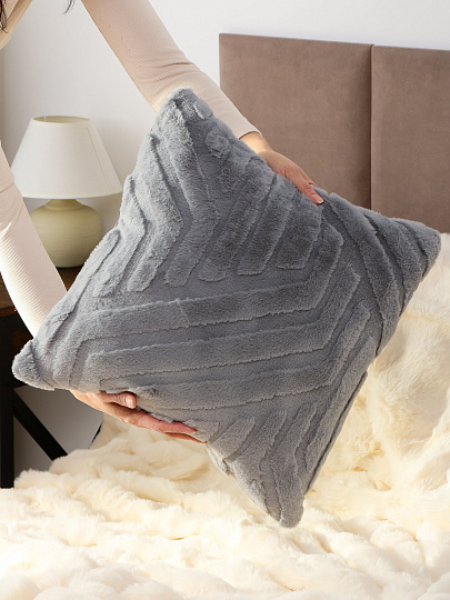 Наволочка декоративная Геометрия, 100% полиэстер, 45 х 45 см, серая, A130224