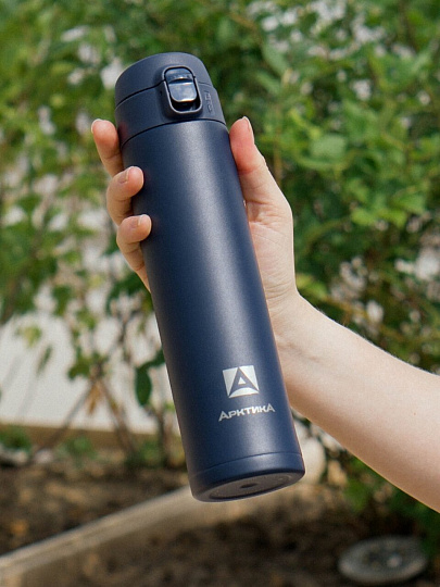 Термос нержавеющая сталь, 0.52 л, узкая горловина, Арктика, колба нержавеющая сталь, текстурный, синий, 701-520