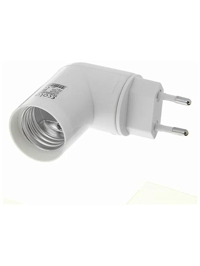 Переходник E27, с выключателем, вилка-патрон, белый, Ecola, Base, APT7SWEAY