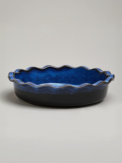 Форма для запекания керамика, 27х6.5 см, 1.5 л, круглая, Agness, Reactive Blue, 780-131