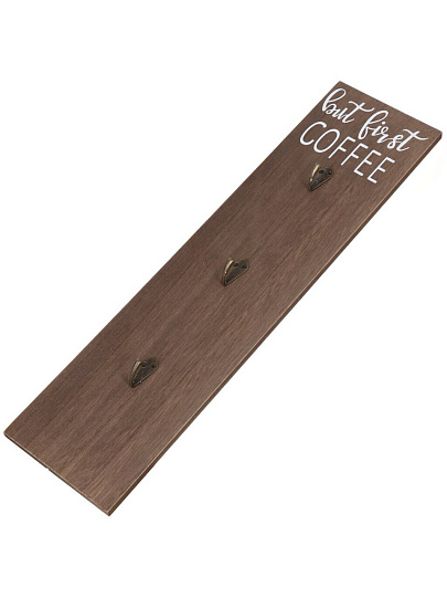 Ключница 12х47.8х5.5 см, металл, 3 крючка, на декоративном панно, Y4-3173