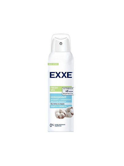 Дезодорант Exxe, Fresh SPA, Невидимый, для женщин, спрей, 150 мл