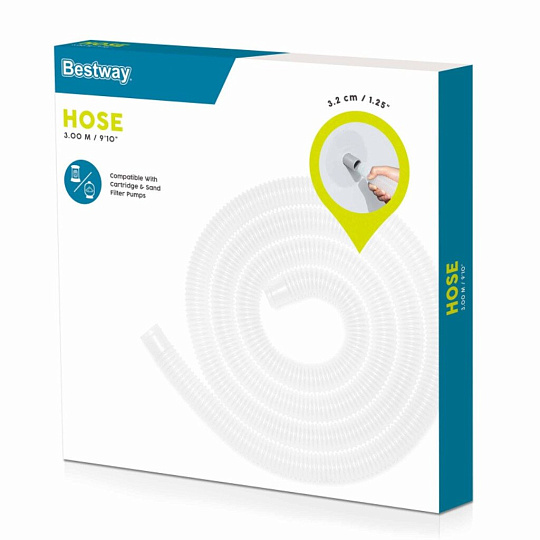 Шланг для насоса 300 см, Bestway, 58369BW, диаметр 32 мм, белый