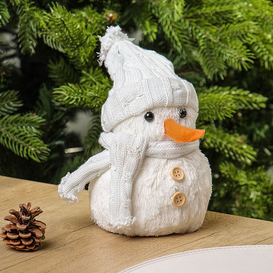 Фигурка декоративная полиэстер, Снеговик, 21 см, Y4-9402