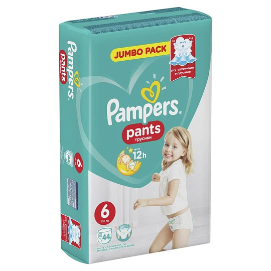 Подгузники-трусики детские Pampers, Pants Extra Large, 6, 15 - 35 кг, 44 шт, унисекс