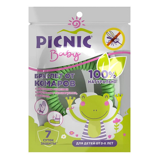 Репеллент от комаров, браслет, для детей, Picnic, Baby, 46 50056 49241 8