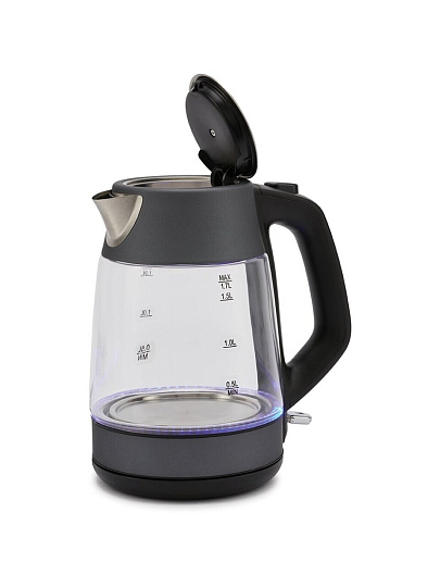 Чайник электрический Polaris, PWK 1760CGL, графит, 1.7 л, 2150 Вт, скрытый нагревательный элемент, стекло